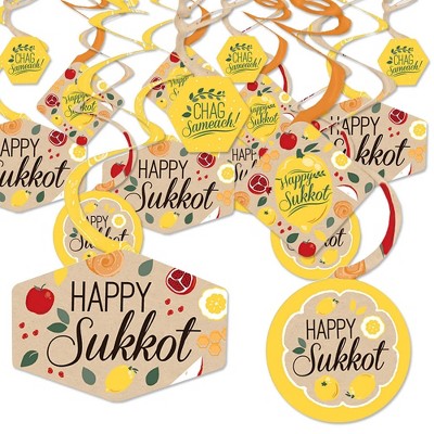 Big Dot of Happiness Sukkot - Sukkah Hanging Decor - Party Decoration Swirls - Set of 40