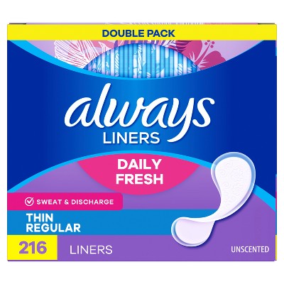 Always Thin Daily Protection Regular Liners - 216ct