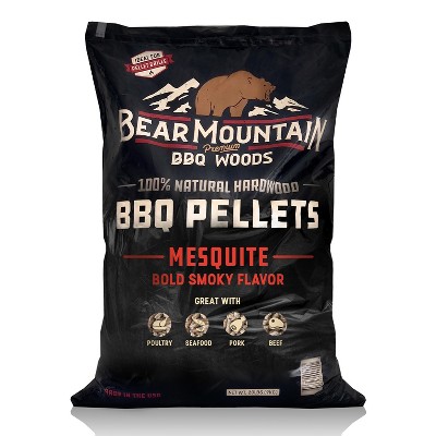 Bear Mountain BBQ Premium All Natural Earthy and Bold Mesquite Smoker Wood Chip Pellets For Outdoor Gas, Charcoal, and Electric Grills, 40 Pound Bag