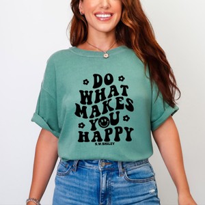 Simply Sage Market S.W.Smiley Makes You Happy Smiley Face Garment Dyed Tee - 1 of 4