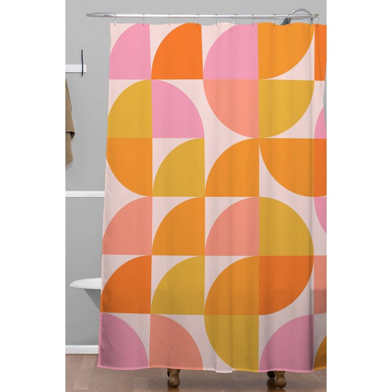 June Journal Mid Century Modern Geometry Shower Curtain Orange - Deny Designs, 3 of 5