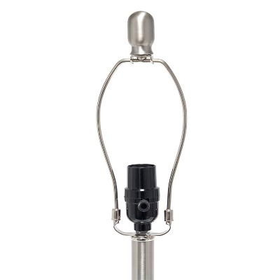 20" Gray Hammered Glass Table Lamp with White Linen Shade