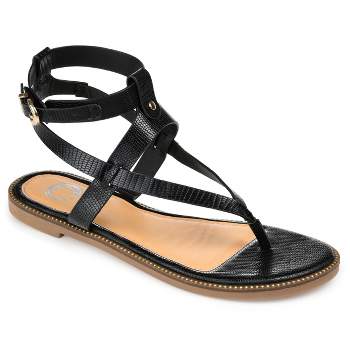 Journee Collection Womens Lavine Multi Strap Flat Sandals : Target