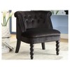 Flax Victorian Style Contemporary Velvet Fabric Upholstered Vanity Accent Chair - Black - Baxton Studio - 4 of 4