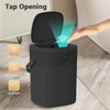 SEVOBAL Indoor Trash Cans Bathroom Small Trash Can 3 Gallon Slim Garbage Bin Wastebasket for Bedroom, Office, Kitchen, Black, 10.1"*10.3"*13.6" - 3 of 4