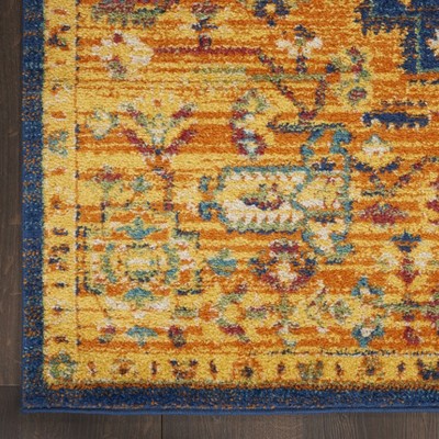 Bohemian Bliss Orange Multicolor Medallion Indoor Rug - 27"x5.5"