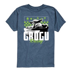 Boys' - The Mandalorian - Grogu Racing Jersey Short Sleeve Graphic T-Shirt - 1 of 4