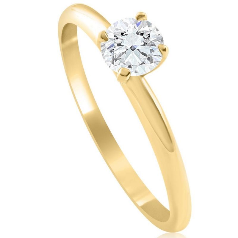 Pompeii3 14k Yellow Gold 5/8 ct Round Solitaire Diamond Engagement Ring, 3 of 5