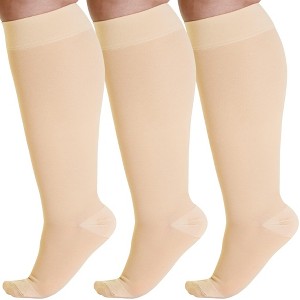 Absolute Support Unisex 20–30mmHg Firm Graduated Compression Socks, Knee High, 3-Pack – Medical Support, Varicose Veins & Swelling Relief, A501-3 - 1 of 4