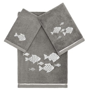 Linum Home Textiles 100% Turkish Cotton FIGI Embellished Towel Set - 1 of 4