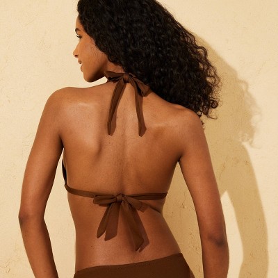 Shade & Shore Women's Basketweave Seamed with Rings Triangle Bikini Top - Shade & Shore™ Brown M — фото 2