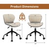 Costway Mid Back Home Office Chair Adjustable Swivel Linen & PU Leather Task Chair - 3 of 4
