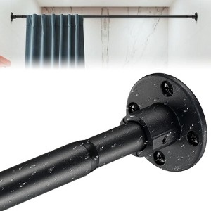 LunaLulinlk Shower Curtain Rod, Adjustable Shower Curtain Rods 29-94'', Heavy Duty Black Shower Rods for Bathroom, Closet, Windows - 1 of 4