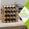 Itopfox Bamboo Wine Rack Storage Cabinet Shelf for 16 Bottles, Countertop Sturdy Kitchen Dining Room Pantry - 4 Tiers (Natural) - 2 of 4