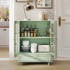 QingMoon Kitchen Storage Cabinet, Wooden Small Sideboard Cupboard with Glass Door and Drawer for Living room, Dining Room and Hallway - 2 of 4