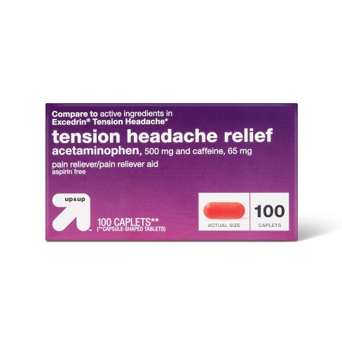 Acetaminophen Tension Headache Coated Caplets- 100ct - up & up™ - image 1 of 4