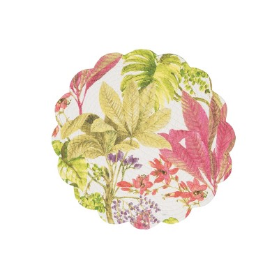 C&F Home Moana Cotton Quilted Round Reversible Placemats Set of 6, 17" Decor