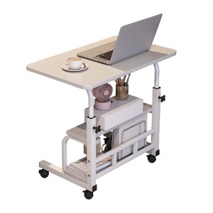 COZONY Portable Rolling Desk with Adjustable Height, Mobile Standing Computer Desk with Storage Shelves for Home Office, Study & Small Spaces - 1 of 4