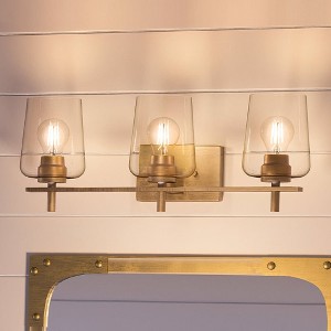 Urban Ambiance Luxury New Traditional Bath Light 8.5''H x 24.25''W,  Olde Brass Finish,  Swan-Hill Collection, UHP4206 - 1 of 4