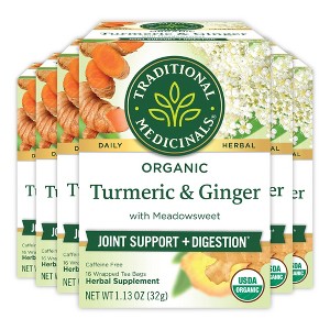 Traditional Medicinals Turmeric with Meadowsweet & Ginger 96ct - 1 of 4