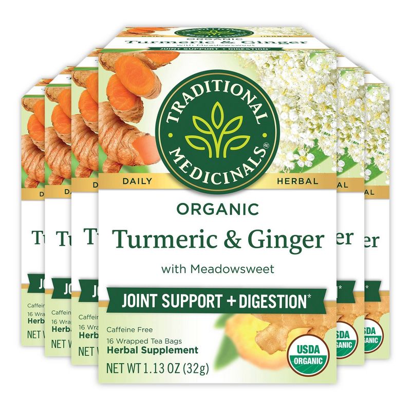 Traditional Medicinals Turmeric with Meadowsweet &#38; Ginger 96ct, 1 of 6