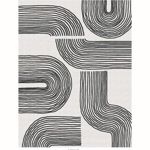 Machine Washable Area Rugs with Non-Slip Backing - Soft Vintage Farmhouse Grid Pattern No Shedding Low Pile Carpet for Living Room - 1 of 1