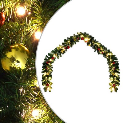 VidaXL Christmas Garland Decorated with Baubles and LED Lights 393.7"