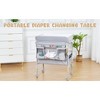 Baby Changing Table, Portable Foldable Changing Station with Waterproof Pad, Adjustable Height Diaper Station with 2 Drawers, Gray - 2 of 4