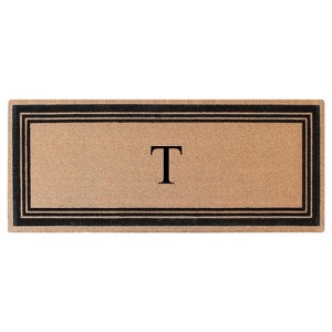 A1HC Natural Coir and PVC Backing Classic Border Flock Monogrammed Door Mat, Anti-Shed Entry Doormat - 1 of 4