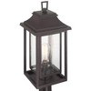 John Timberland Cecile 23 1/4" High Modern Box Lantern Outdoor Post Light Fixture Pole Porch House Weatherproof Brown Bronze Finish Clear Glass Shade - 3 of 4