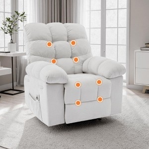 GustoWave Oversized Recliner Chair for Adult w/Massage and Heat, Overstuffed Breathable Fabric Reclining Sofa for Living Room - 1 of 4