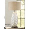 Possini Euro Design Mid Century Coastal Table Lamp with USB and AC Power Outlet Workstation Charging Base 32.75" Tall White Ceramic Living Room - 2 of 4
