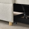 Linen Sleeper Sofa Chair with Pull-Out Bed & Wheels - 4 of 4