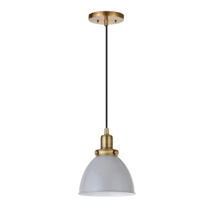 Hudson and Canal 8" Wide Pendant with Metal Shade - 1 of 4
