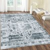 Washable Vintage Oriental Rug Non Slip Low Pile Rug Soft Throw Floor Cover Retro Medallion Foldable Indoor Carpet for Living Room Bedroom Nursery - 3 of 4