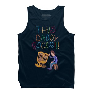 Men's Design By Humans Cute This Daddy Rocks The Baby By walrusindsutries Tank Top - 1 of 2