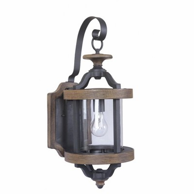 Craftmade Lighting Ashwood 1 - Light Wall Light in  Textured Black/Whiskey Barrel