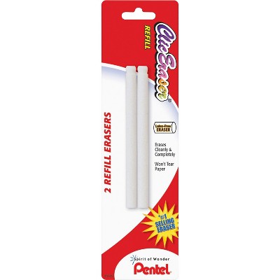 Pentel Eraser Refill Nonabrasive 2/PK White ZER2BPK6
