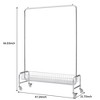PDTEND Heavy-Duty Mobile Garment Rack with Basket, Silver - 3 of 4