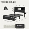 Electric Bed Frames Full No Box Spring Needed with Charging Station & Storage Drawers, Black Oak - 3 of 4