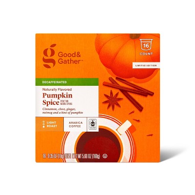 Naturally Flavored Decaf Pumpkin Spice Light Roast Coffee - 16ct Single Serve Pods - Good & Gather™