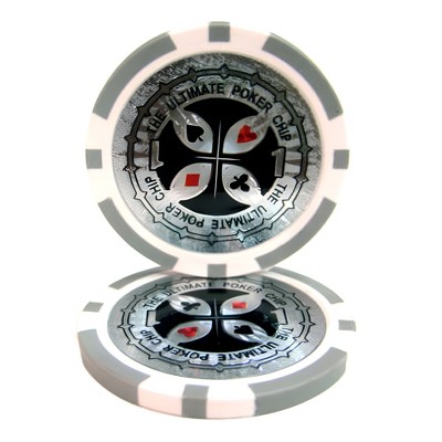 Slickblue 25-Pack Ultimate Holo Inlay 14g Poker Chips, Clay Composite, Easy-to-Read Denominations, $1-$500