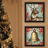 SEVOBAL Wall Art Vintage Reindeer Bell Framed Art Set for Living Room Bedroom and Holiday Decor, Black, 14"*1"*14" - 4 of 4
