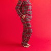 Womens Red Tartan Plaid Women's Flannelette Luxe Pajama Set - Posh Peanut - 4 of 4