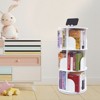 YIYIBYUS 3 Tier PVC Desktop Bookshelf 360° Rotating Stackable Shelves Bookshelf Organizer (White) - 2 of 4