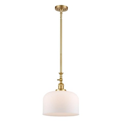 Bell - 1 Light Stem Hung Mini Pendant In Industrial Style-15 Inches Tall and 12 Inches Wide
