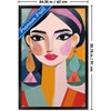 Trends International Reinders: Portraits - Vibrant Woman I Framed Wall Poster Prints Black Framed Version 22.375" x 34" - 3 of 4