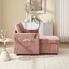 Storage Chaise Lounge Upholstered Accent Chair Lazy Single Sofa Couch Leisure Chair with Phone Stand, Pillow, Side Pocket, Bottom Storage - ModernLuxe - 3 of 4