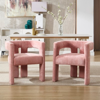 Vatros Upholstered Dining Chairs Barrel Armchairs for Living Room