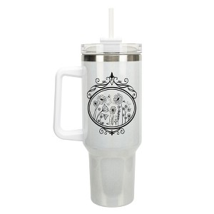 Elanze Designs Growing Wildflower Garden Mirror Wrap-Around 40 Oz. Stainless Steel Water Bottle Coffee Mug, Spill & Leak Resistant, Travel Tumbler - 1 of 4